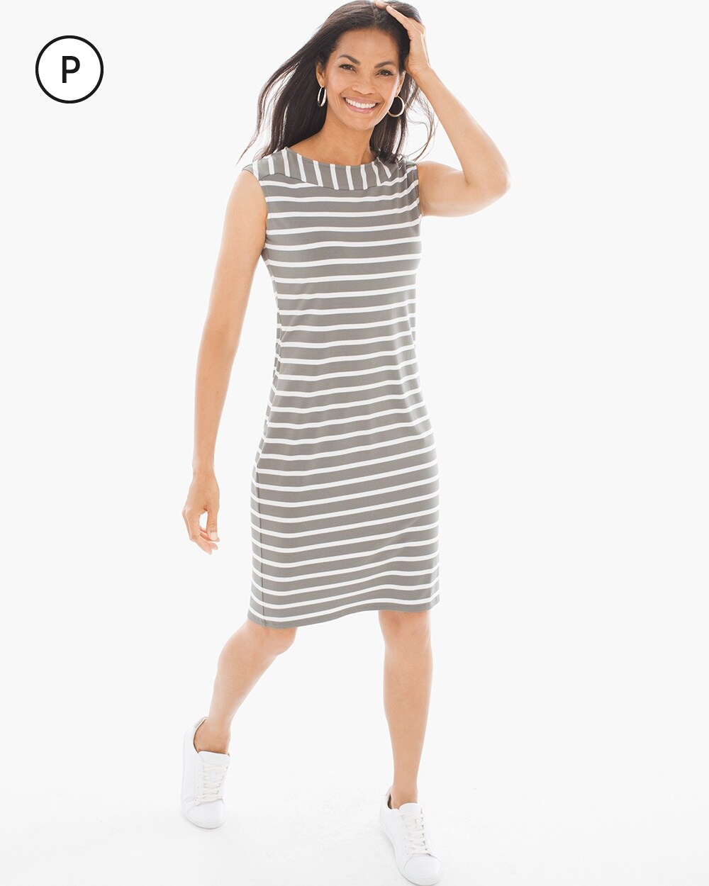 Petite Casual Stripe T-Shirt Dress