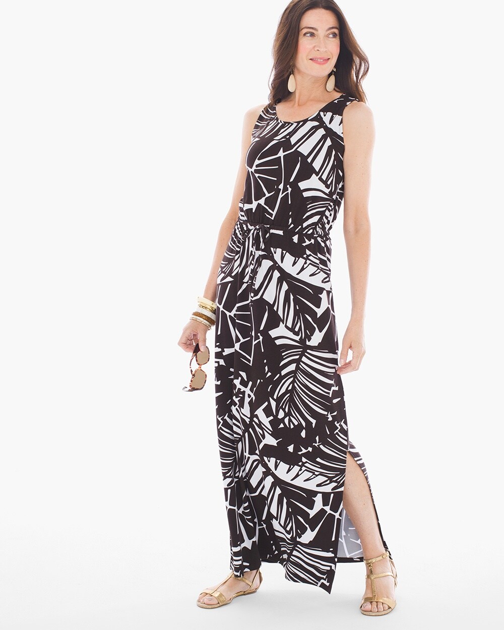 Zenergy Noelle Palm Print Maxi Dress