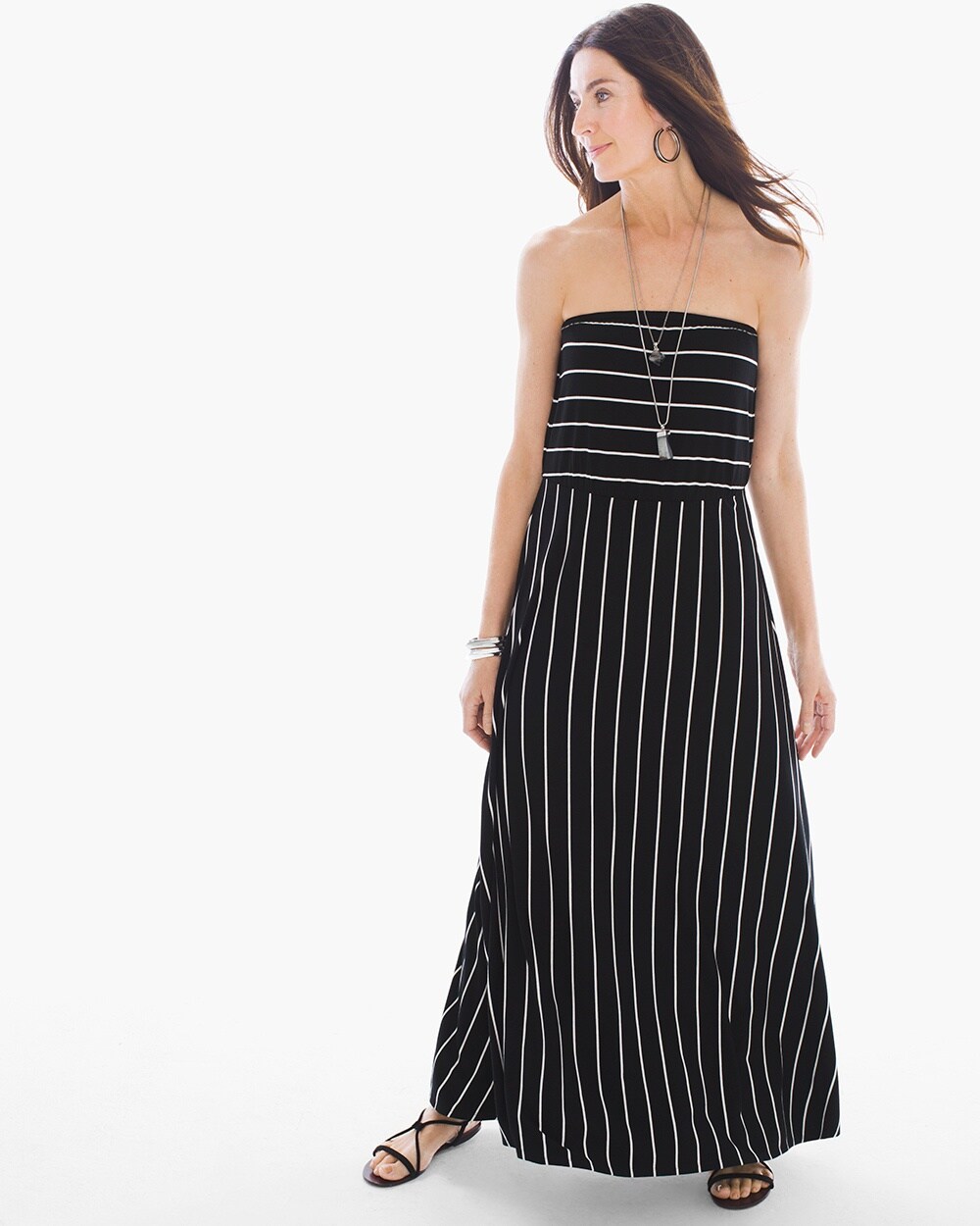 Zenergy Striped Strapless Dress