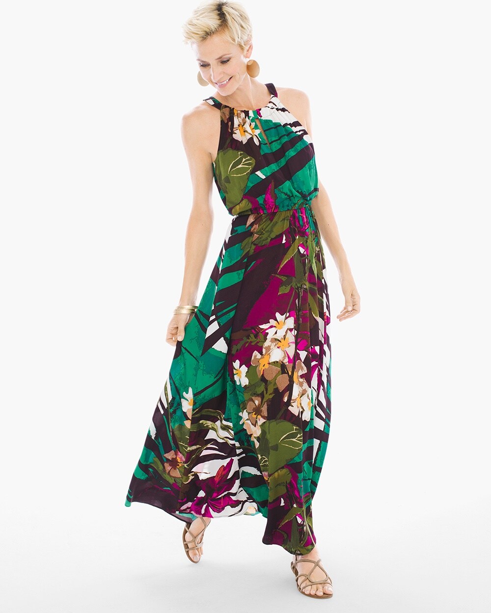 Floral Blouson Maxi Dress
