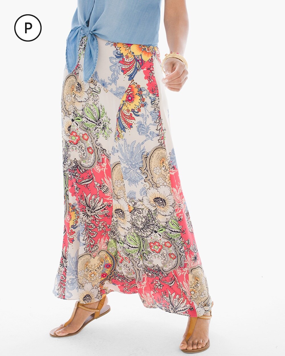 Petite Patchwork Floral Maxi Skirt
