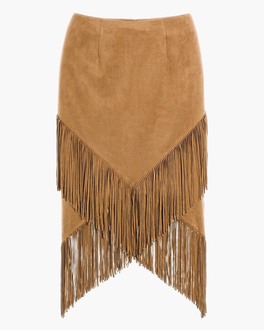 Faux-Suede Fringed Midi Skirt - Chico's