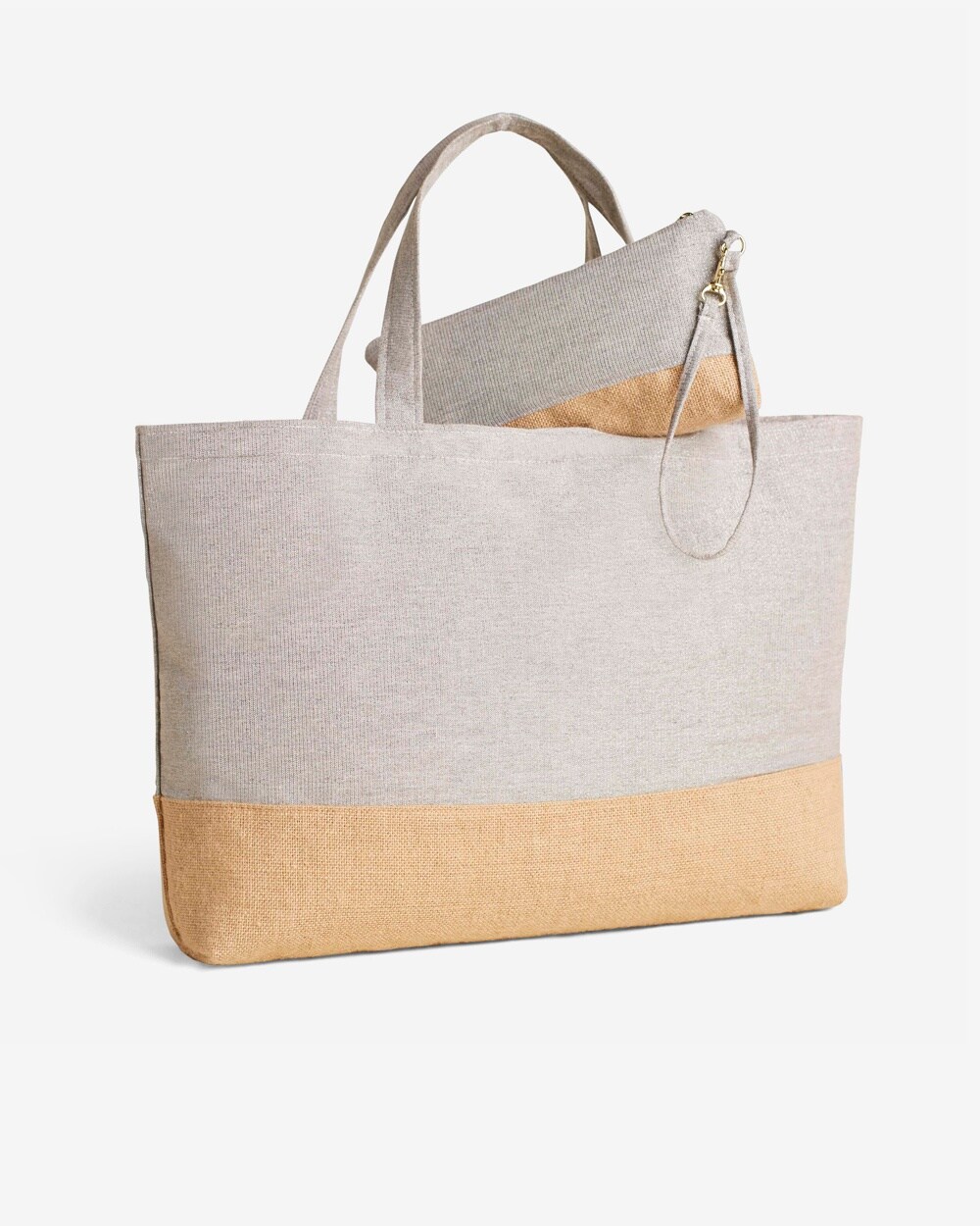 Summer Jute Tote with Wristlet