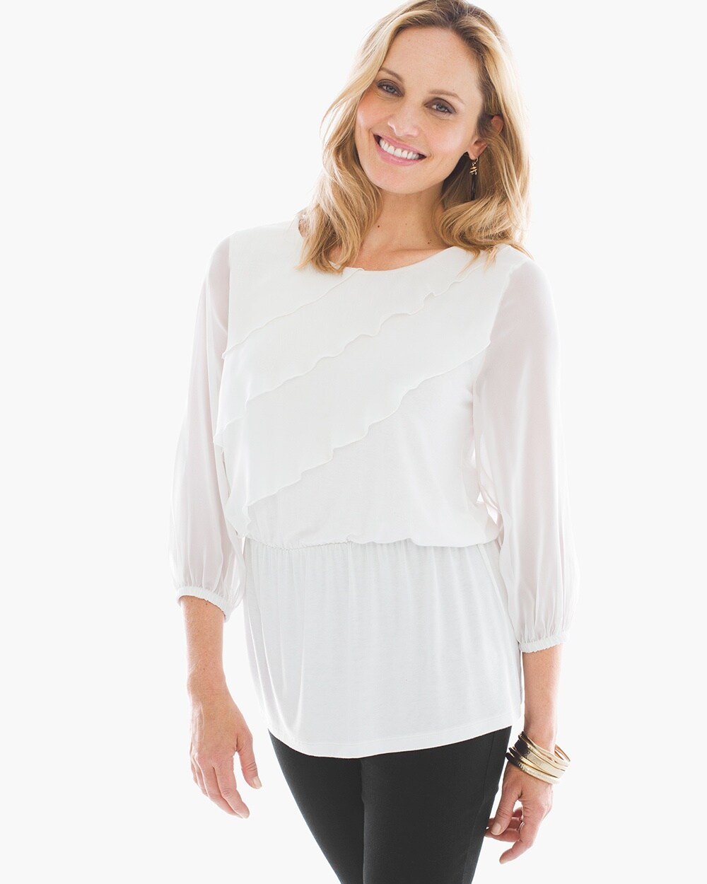 Knit Ruffle-Front Top