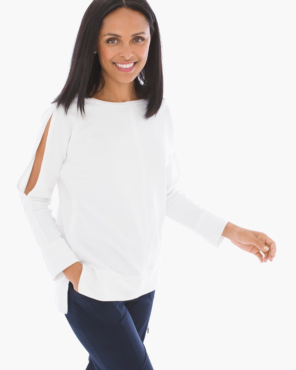 Zenergy Relaxed Cold-Shoulder Top