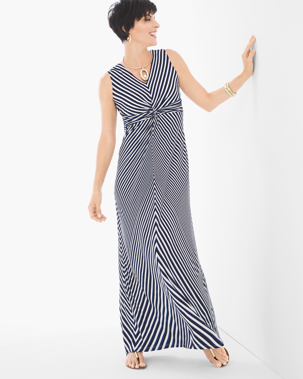 Geometric Stripe Maxi Dress