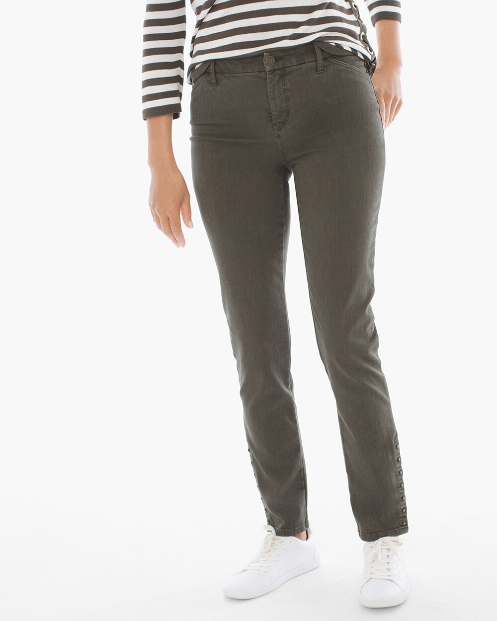So Slimming Button-Hem Girlfriend Ankle Jeans