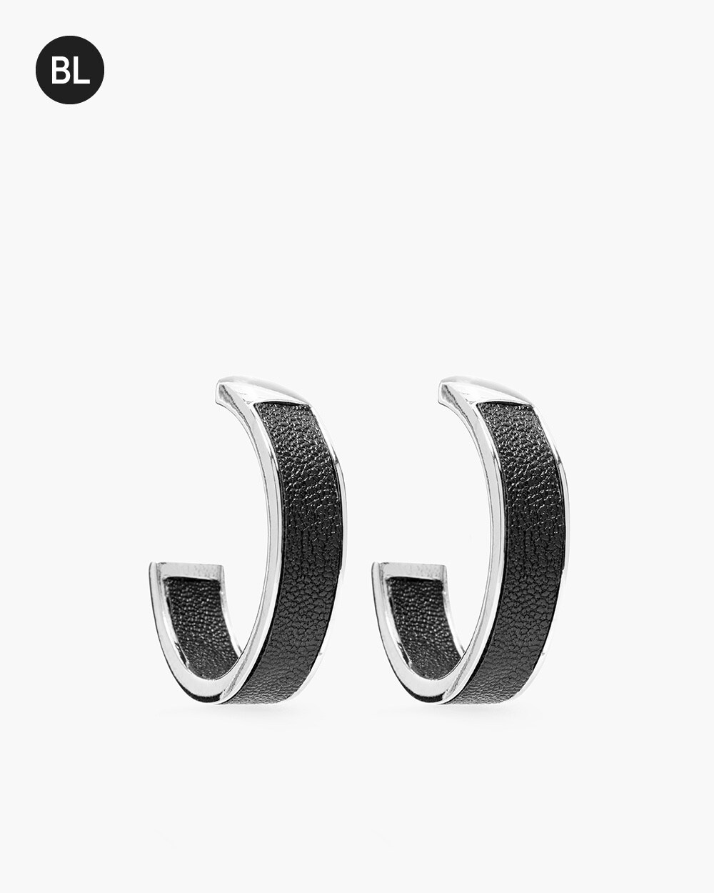 Black Label Inset Hoop Earrings