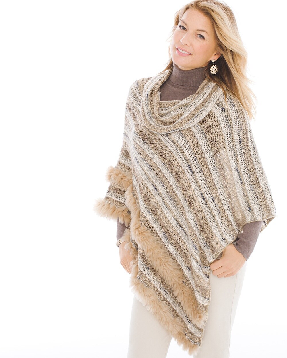Tilly Faux-Fur Trimmed Poncho