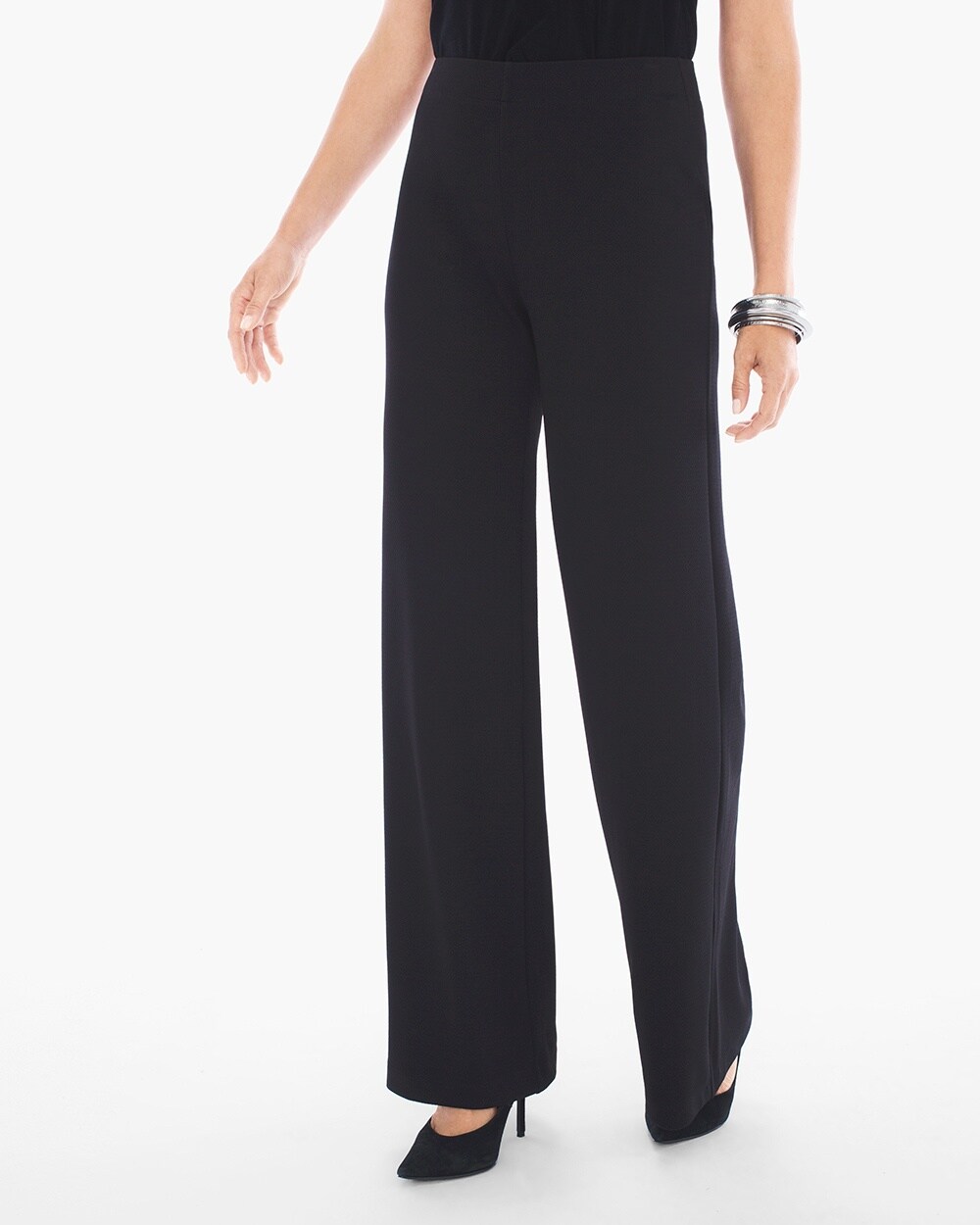 Travelers Collection Textured Wide-Leg Pants