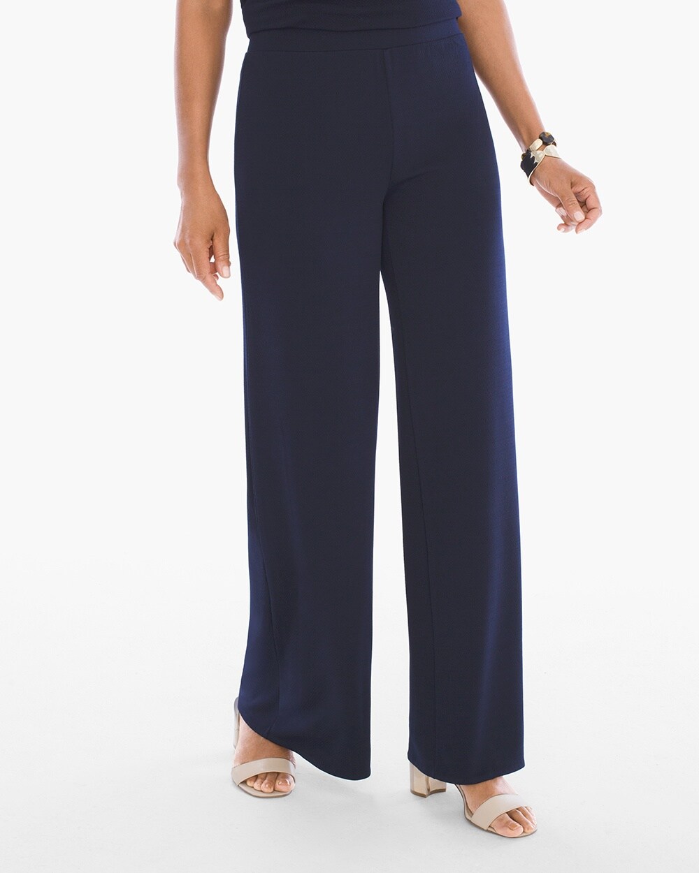 Travelers Collection Textured Wide-Leg Pants