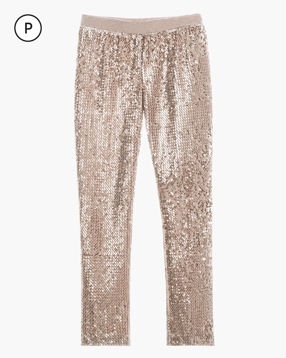Petite Sequins and Panne Tapered Ankle Pants - Chico's