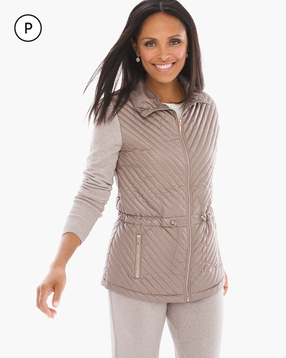 Zenergy Petite Quilted Front Jacket