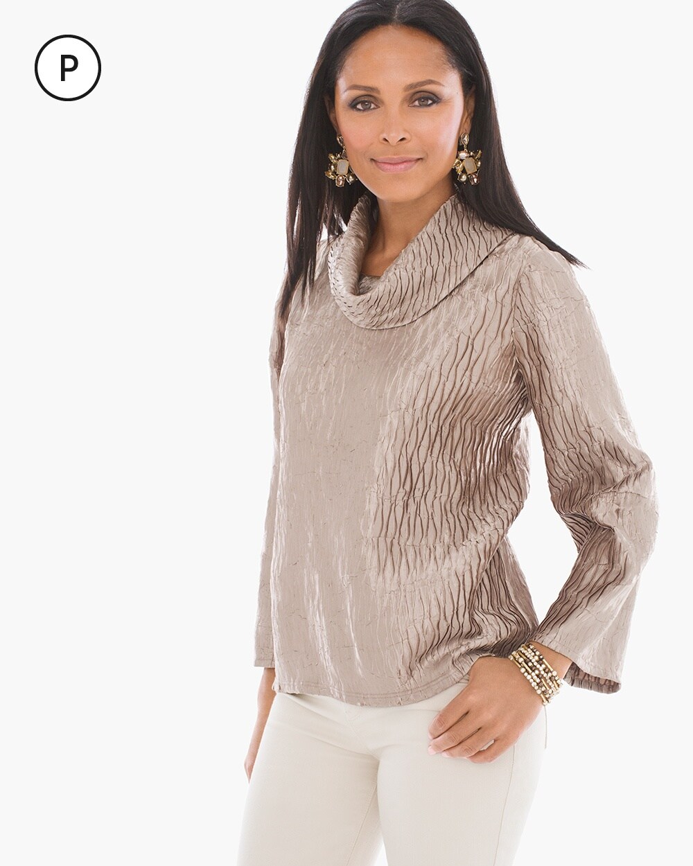 Travelers Collection Petite Crushed Shine Top