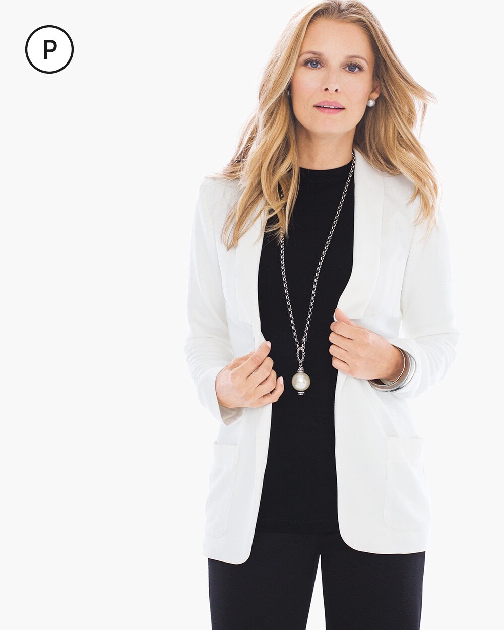 Travelers Collection Petite Textured-Knit Blazer
