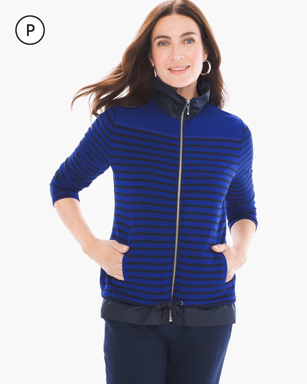 Zenergy Knit Collection Petite Stripe Mix Jacket