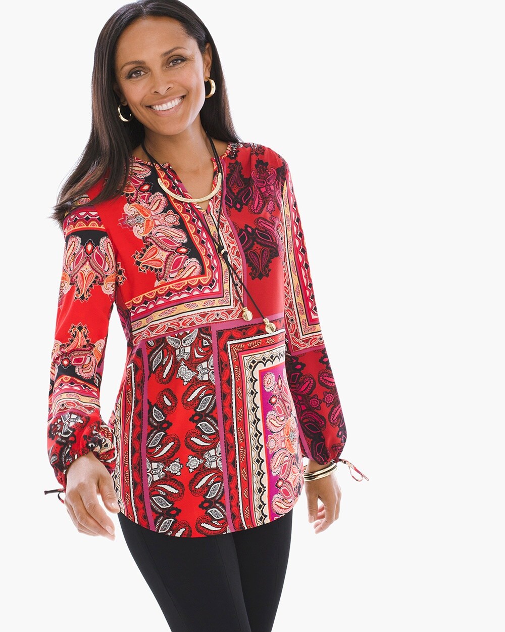 Patched Paisley Peasant Top - Chico's