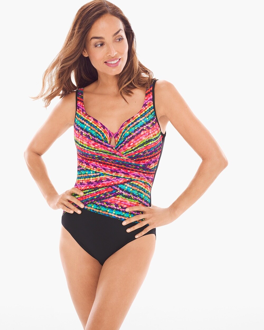 Miraclesuit Night Lights Layered Escape One-Piece DD Swimsuit