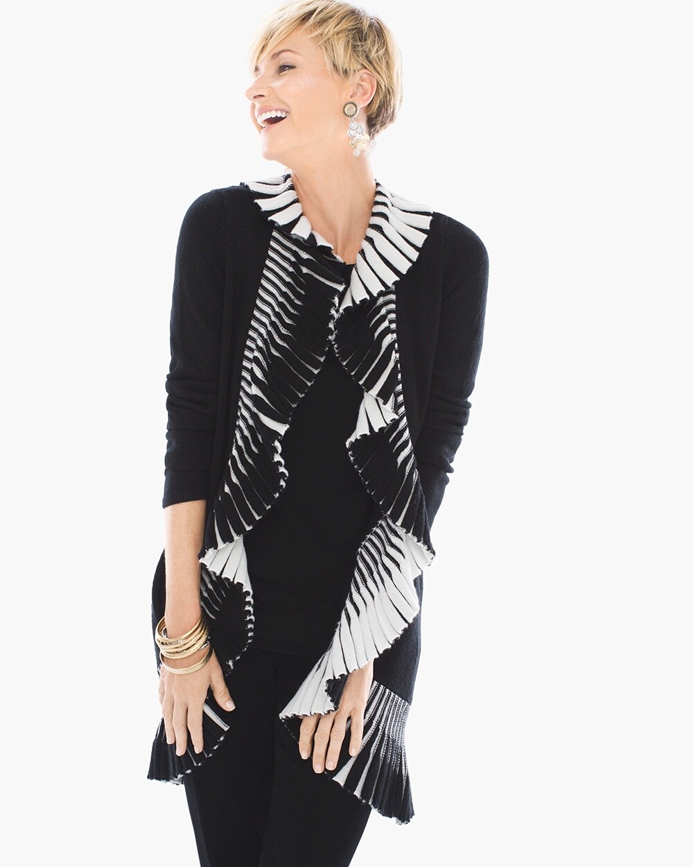 Travelers Collection Ruffle Cardigan