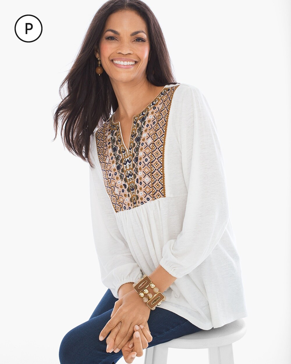Petite Embroidered Tunic