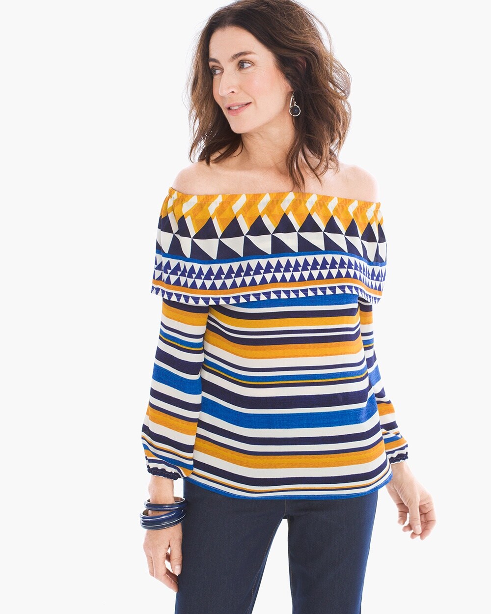 Graphic Off-the-Shoulder Top