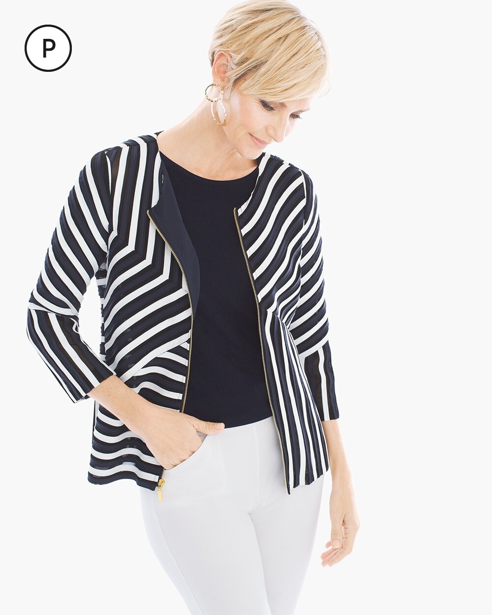 Travelers Collection Petite Strip Jacket