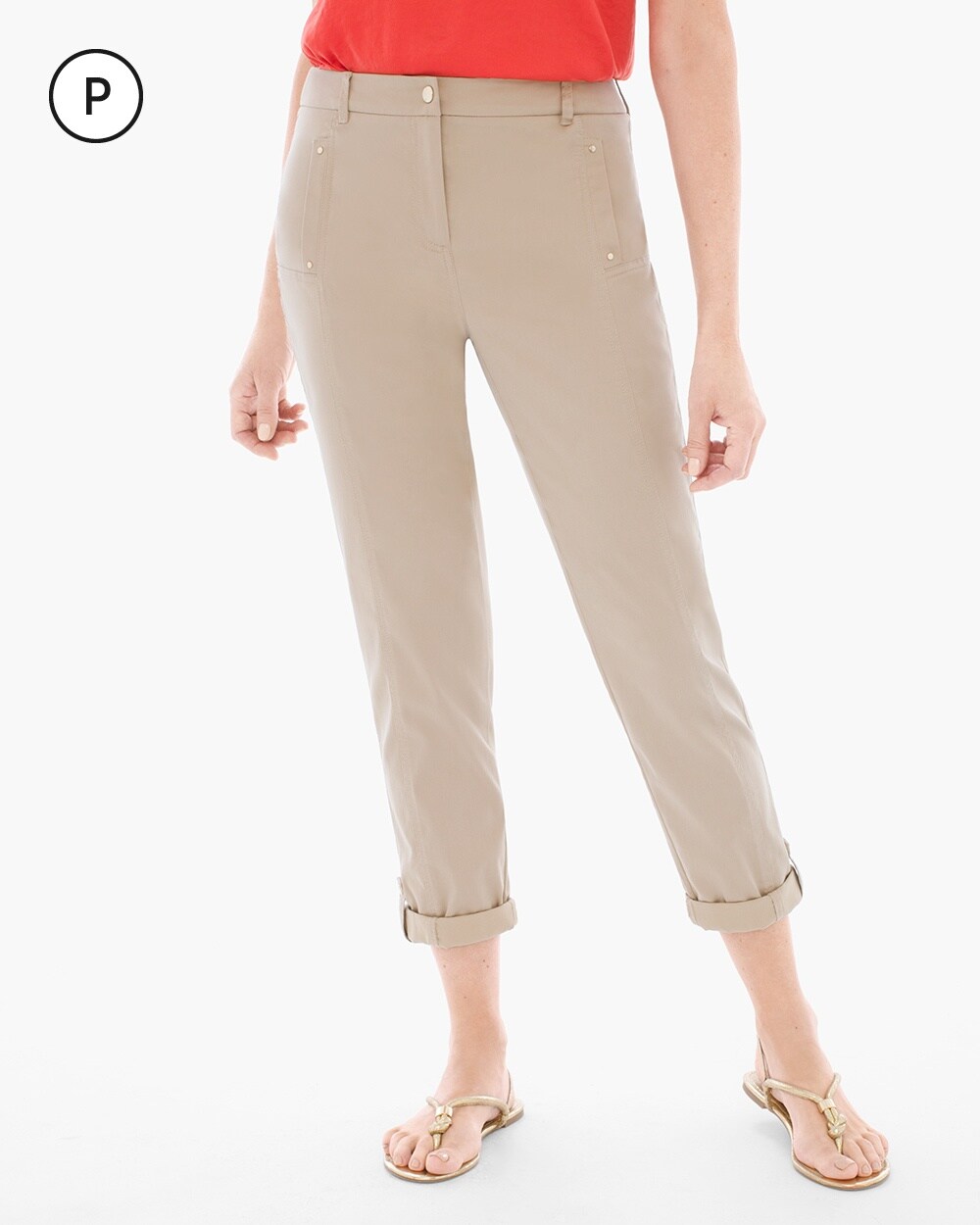 Petite Luxe Utility Convertible Ankle Pants