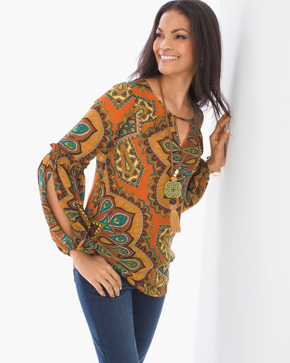 Women's Tribal, Off or On Shoulder Peasant Top