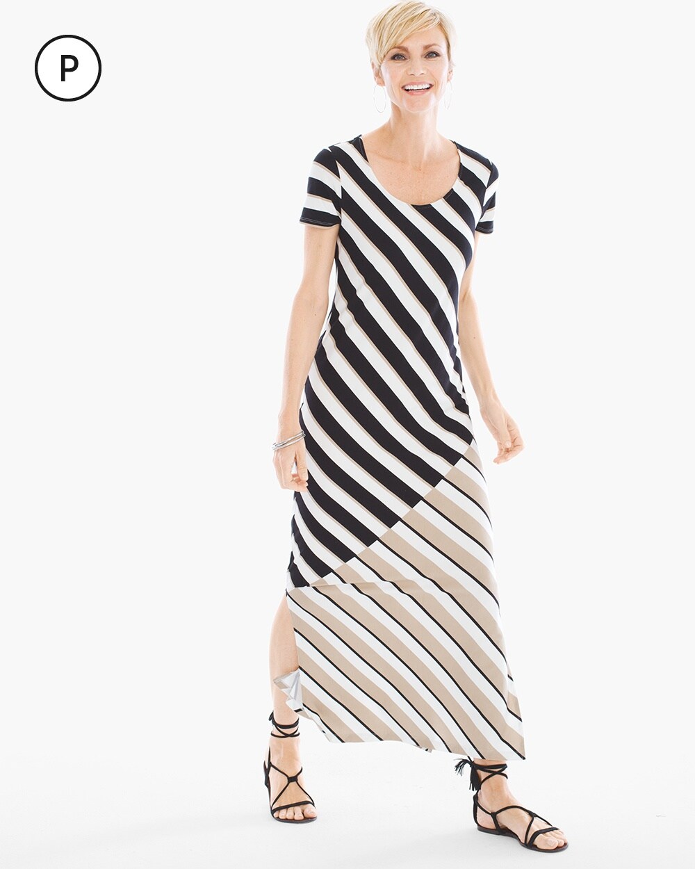 Zenergy Petite Diagonal Stripe Dress