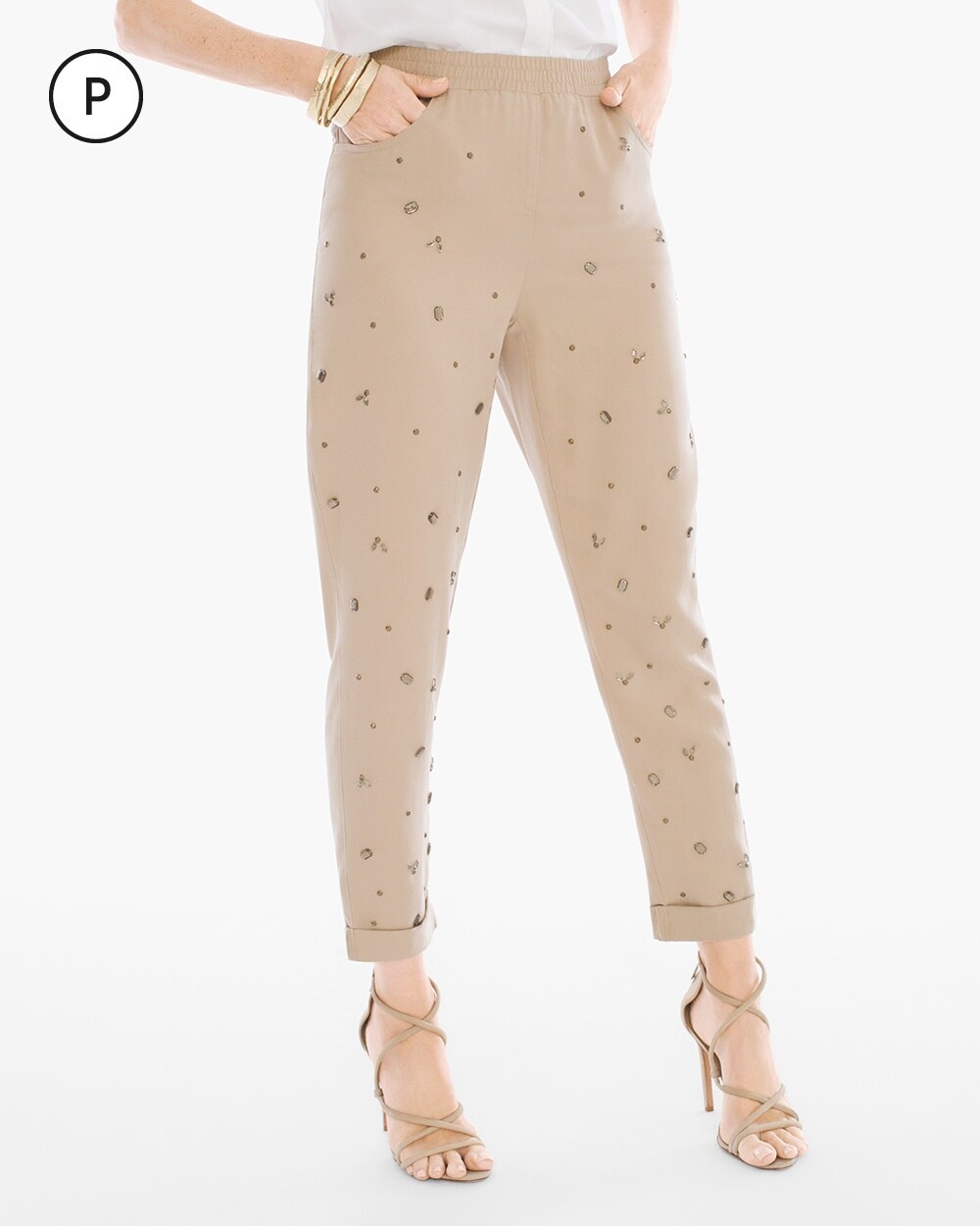 Petite Scattered Gems Ankle Pants