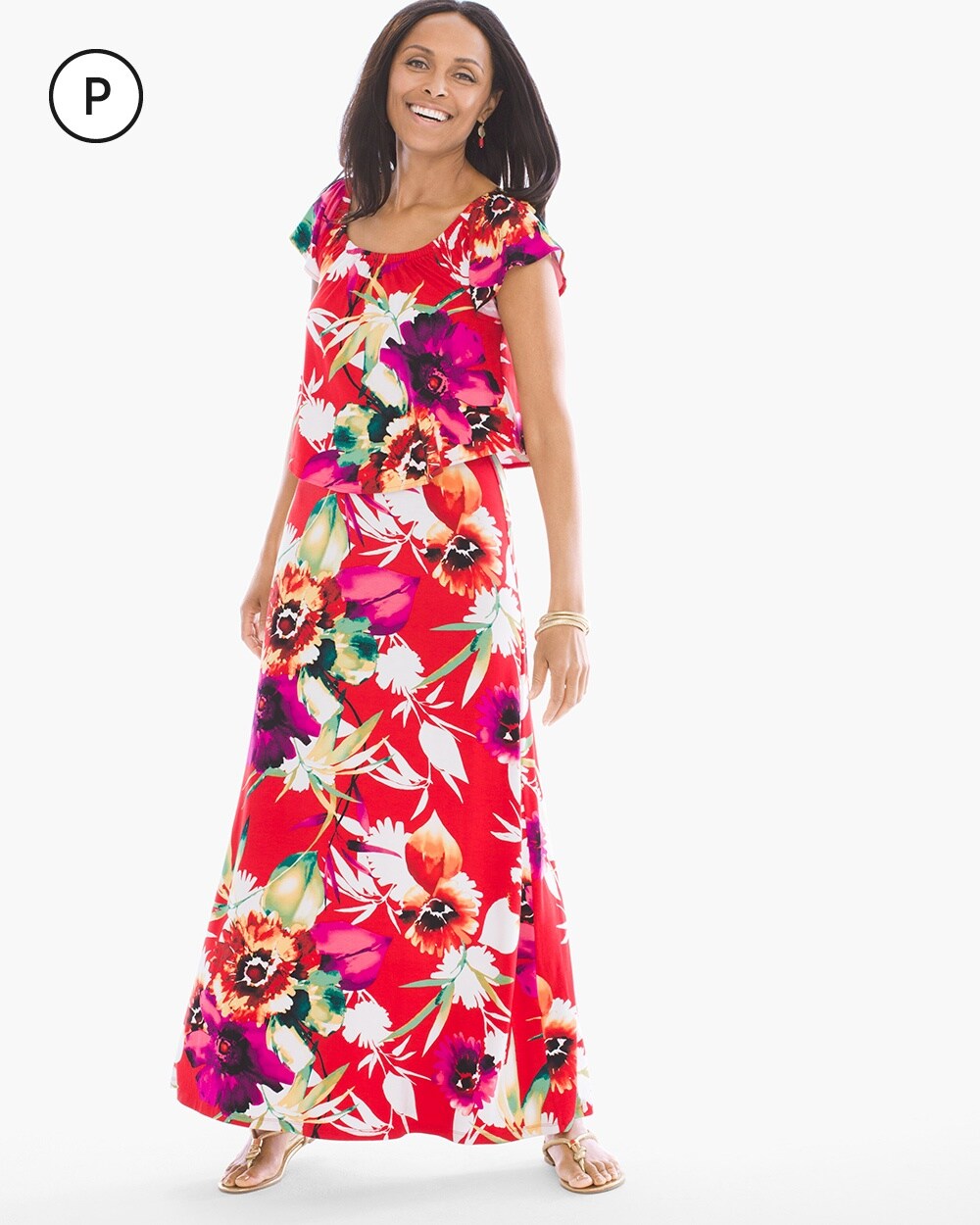 Petite Bold Floral Attitude Maxi Dress