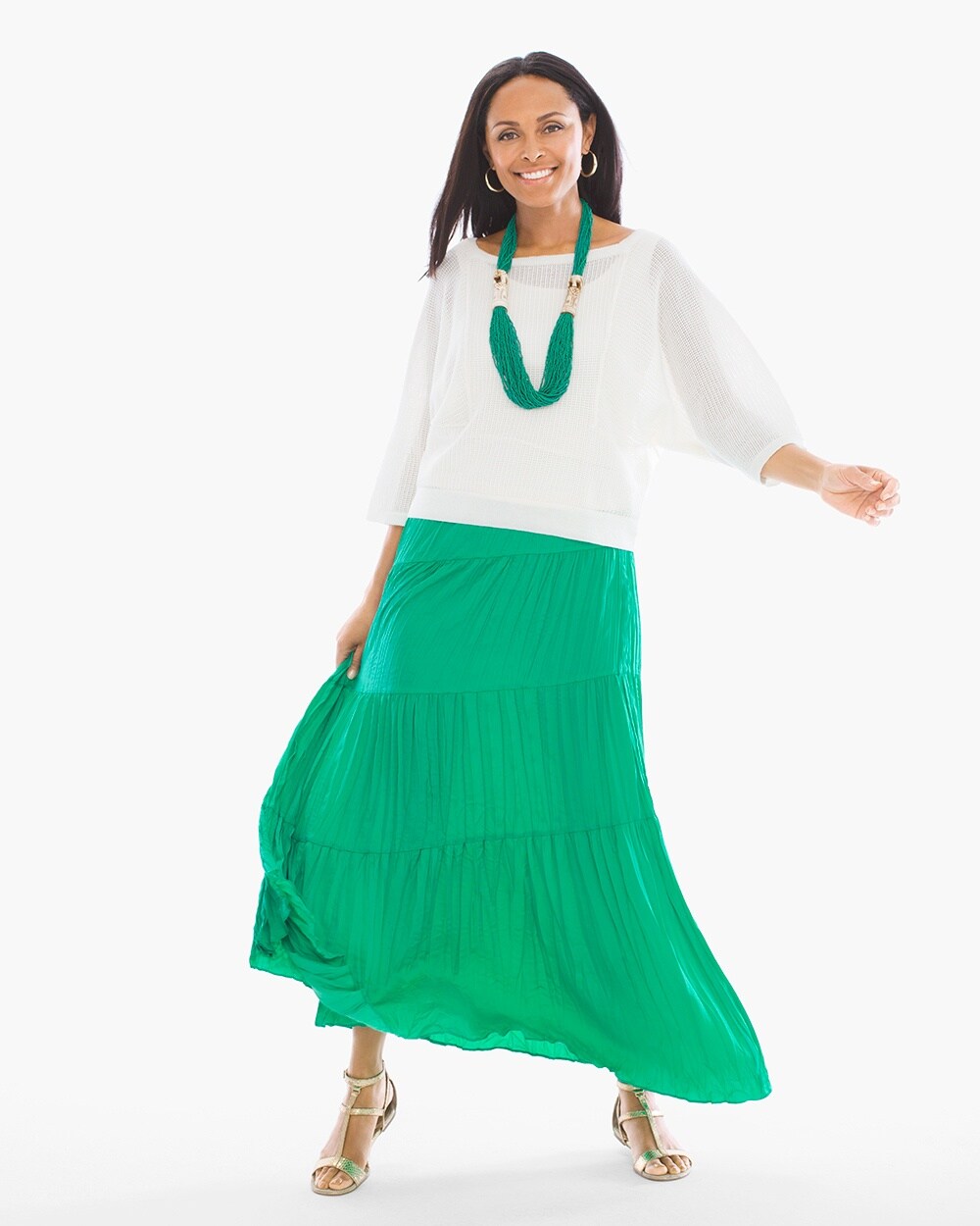 Tiered Crinkle Maxi Skirt - Chico's