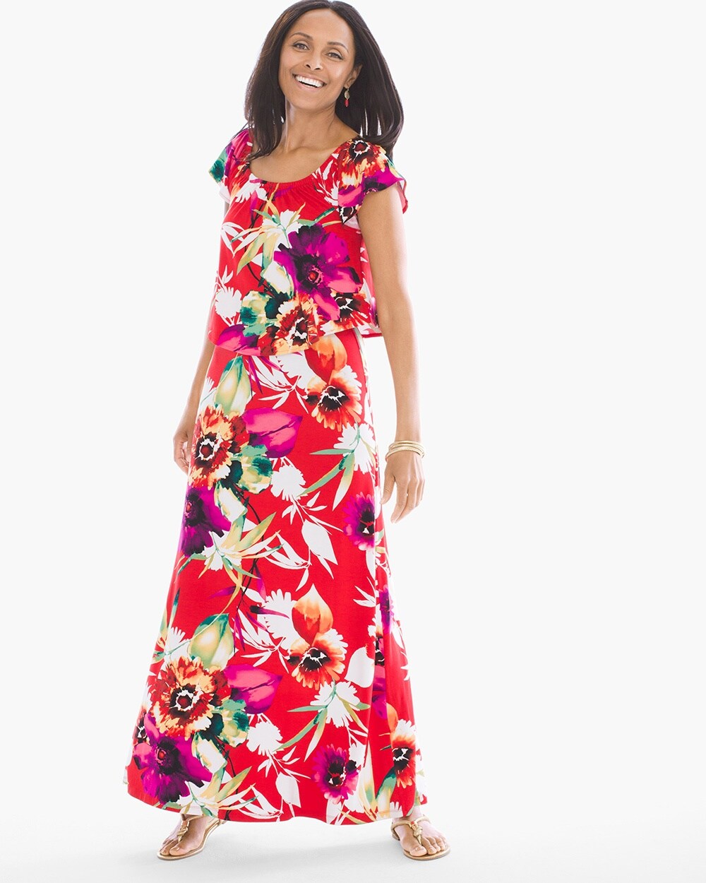 Bold Floral Attitude Maxi Dress
