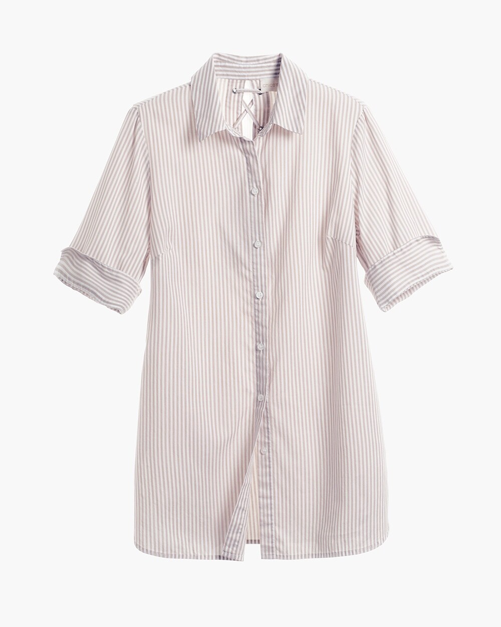 Tie-Back Striped Button-Down Shirt - Chico's