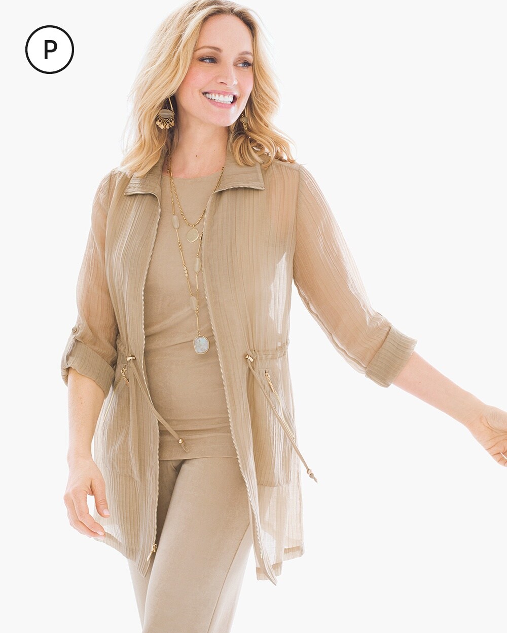 Travelers Collection Petite Sheer Utility Jacket