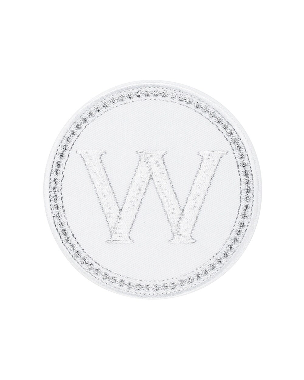 Silver Initial Peel and Stick Letter- W