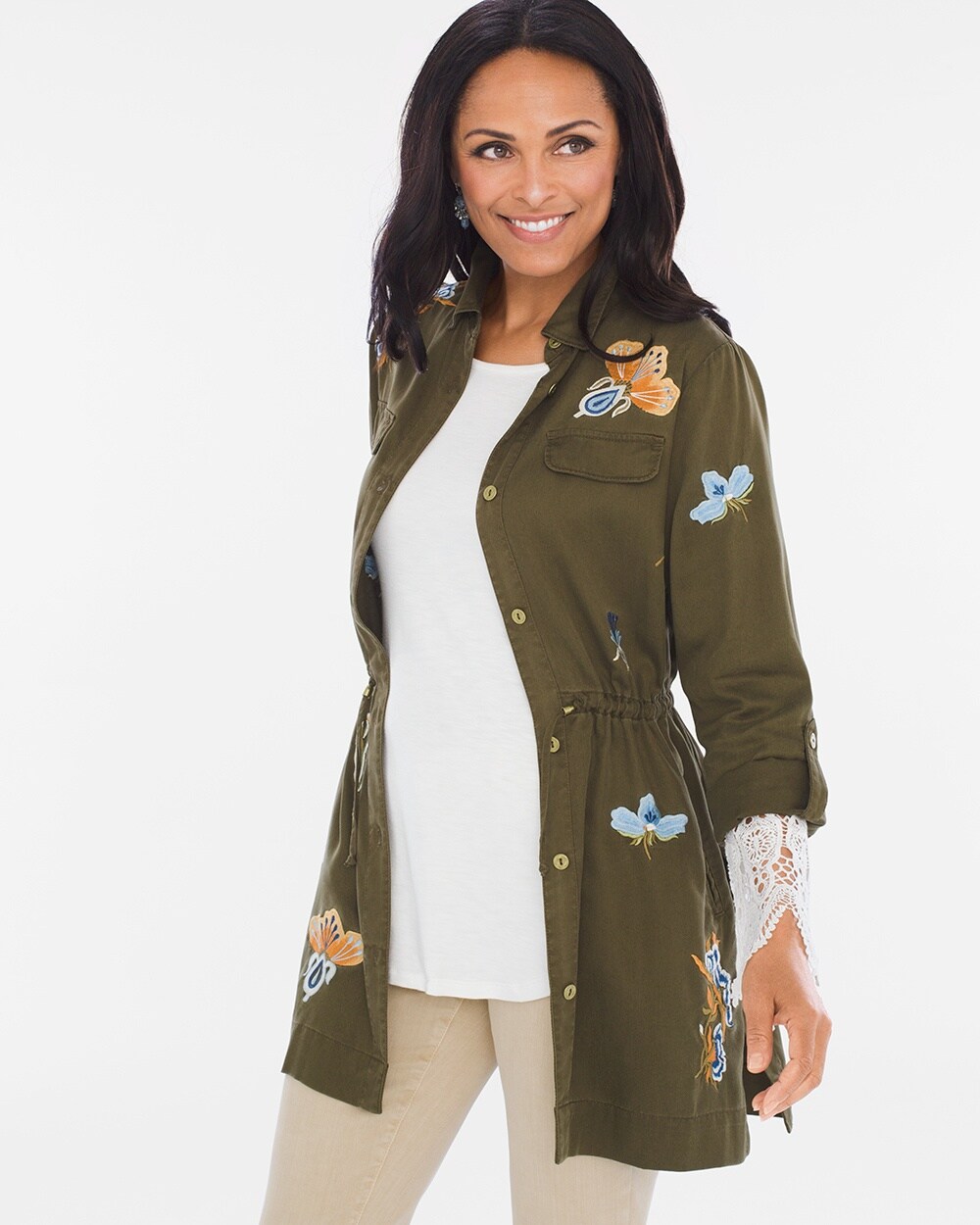 Playful Embroidered Anorak Jacket