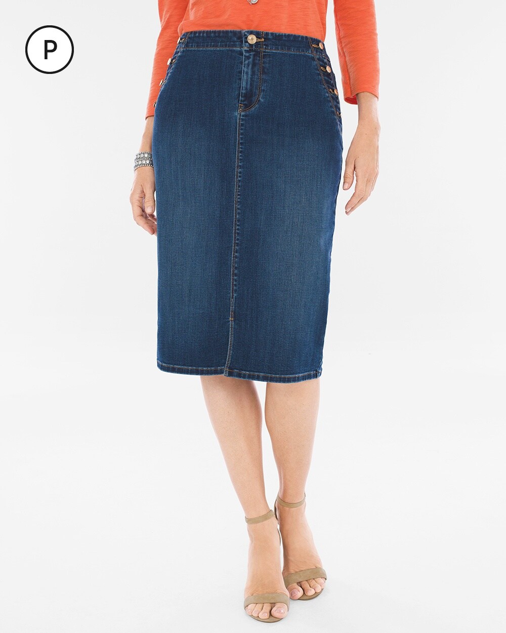 Buy Woman Within Women's Plus Size Petite Flared Denim Skirt, Indigo, 12  Plus Petite at Amazon.in