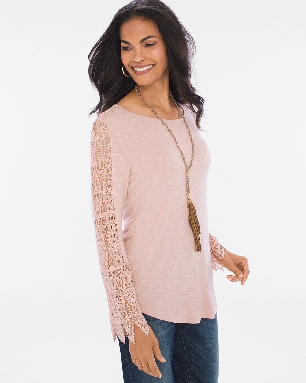 Lace Sleeve-Detail Top