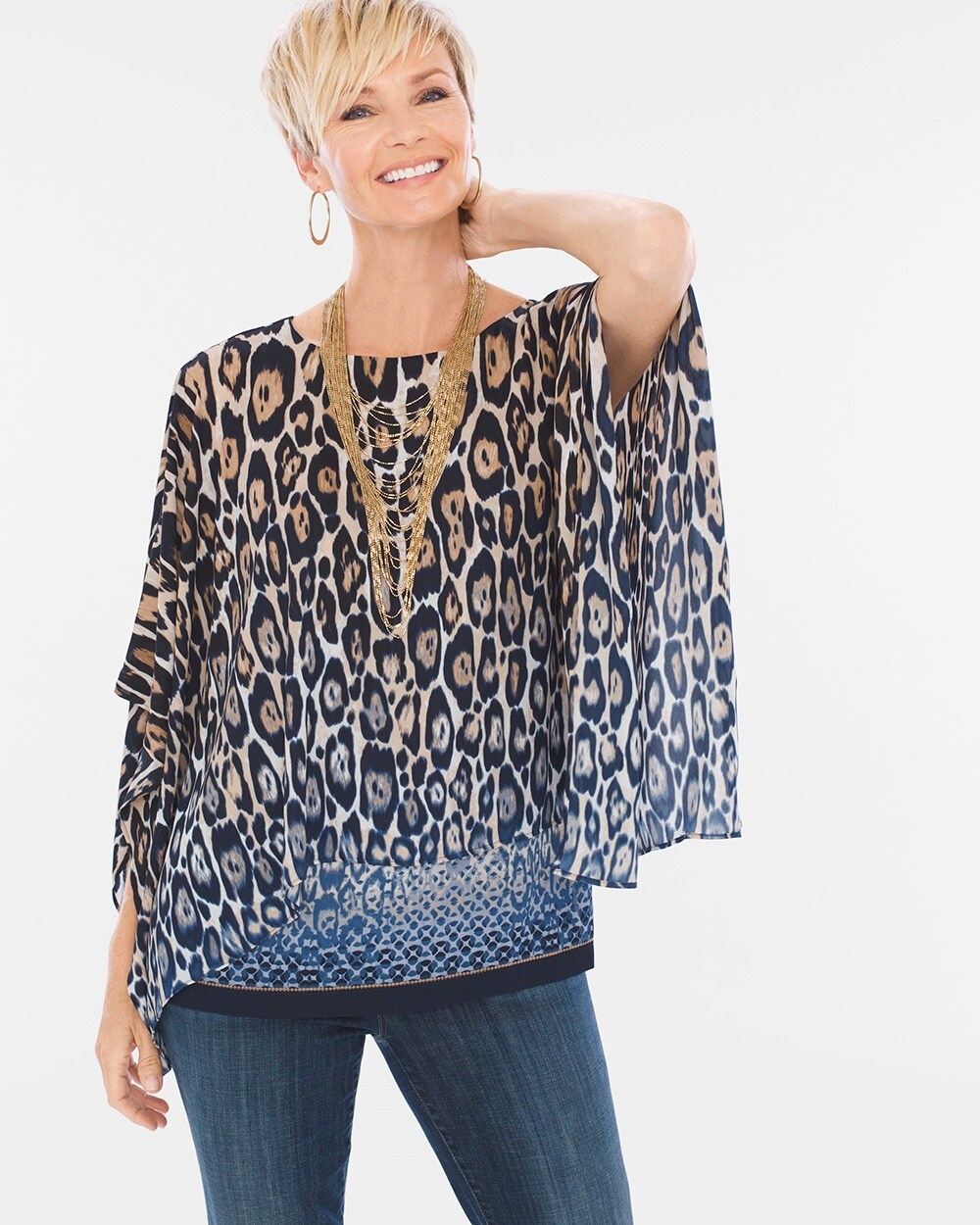 Travelers Collection Ombre Layered Top