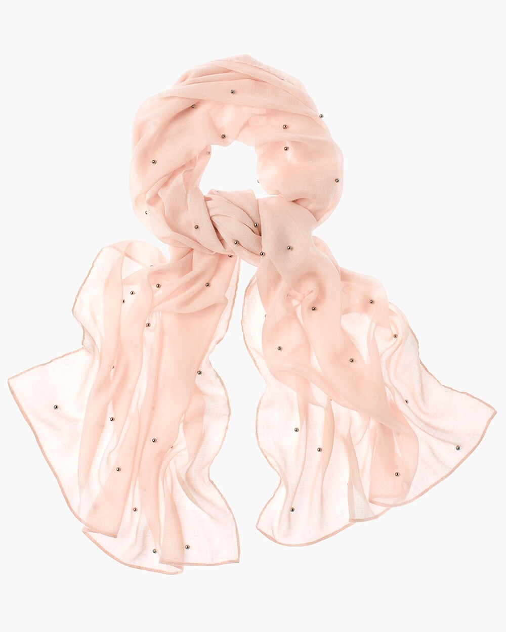 Faux-Pearl Beaded Scarf