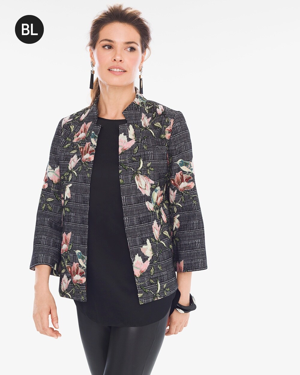 Black Label Floral Menswear Jacket