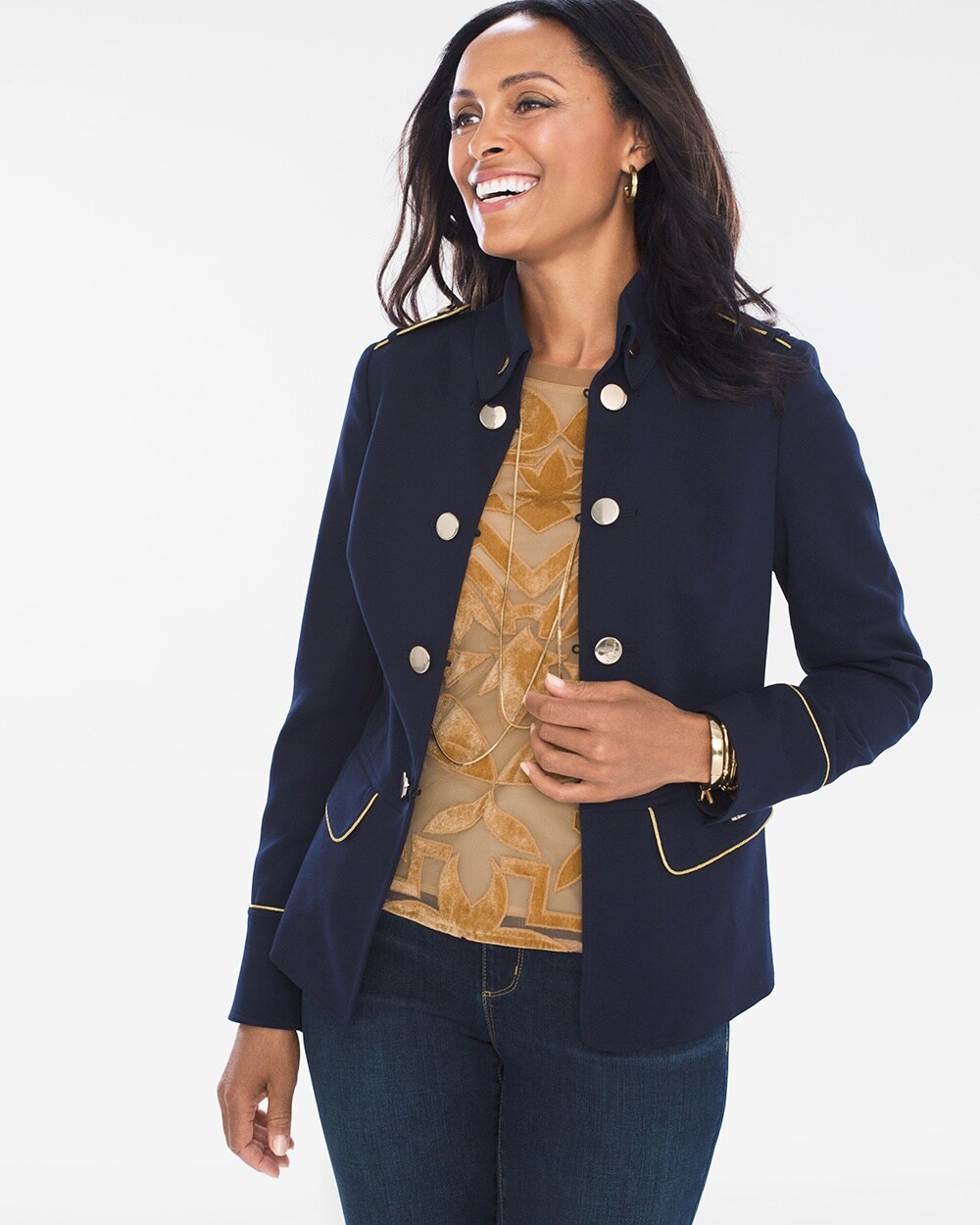 Military Button Jacket - Chicos