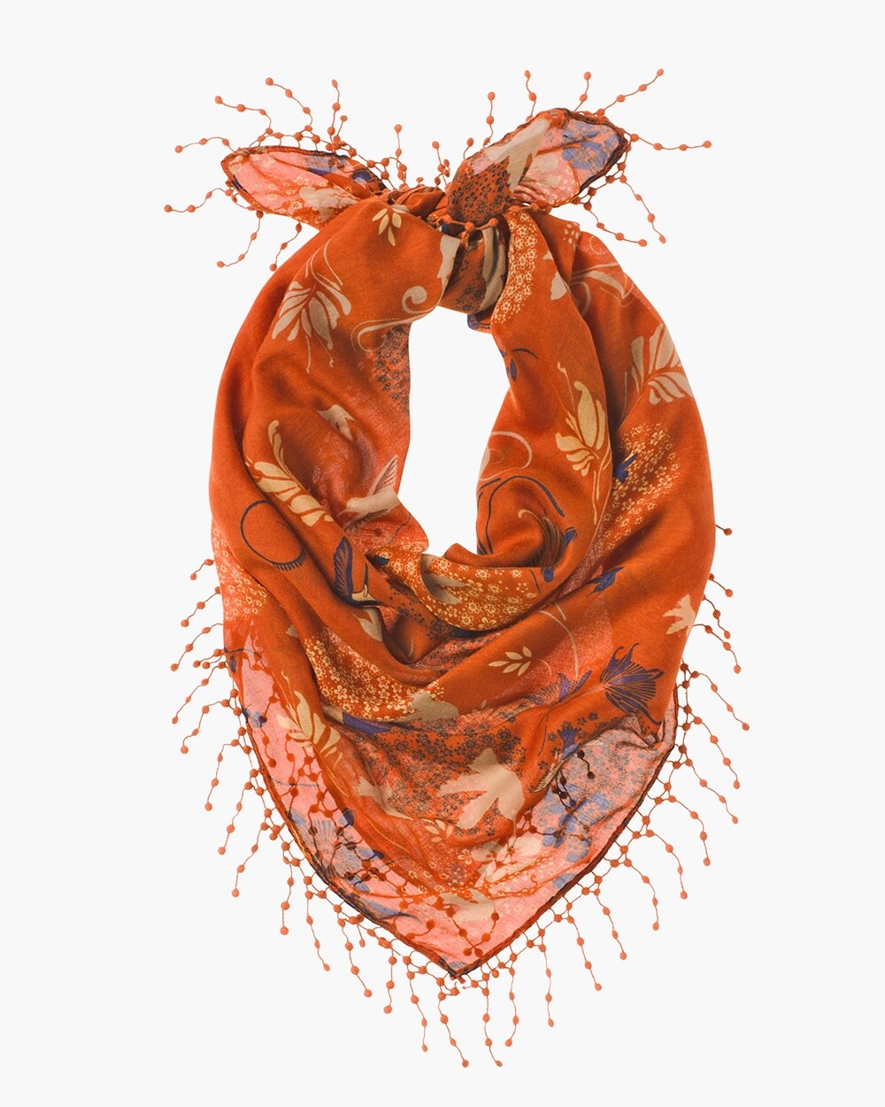 Floral Bird Whimsy Scarf