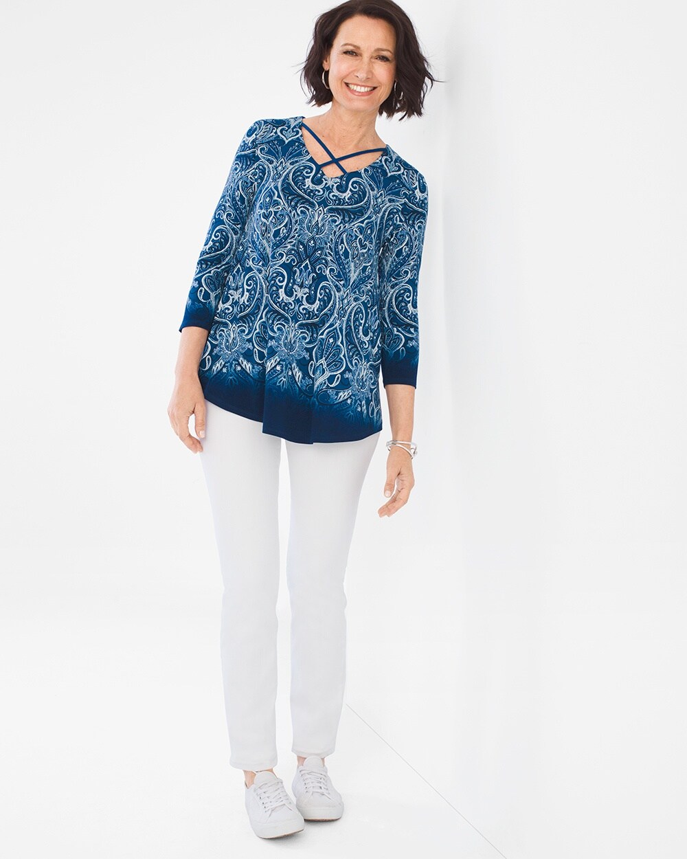 Blue Marvel Caged Top - Chico's