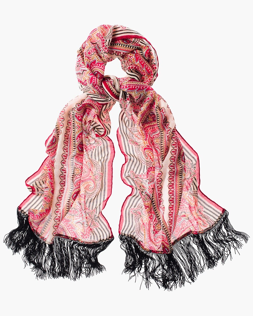 Floral Striped Scarf