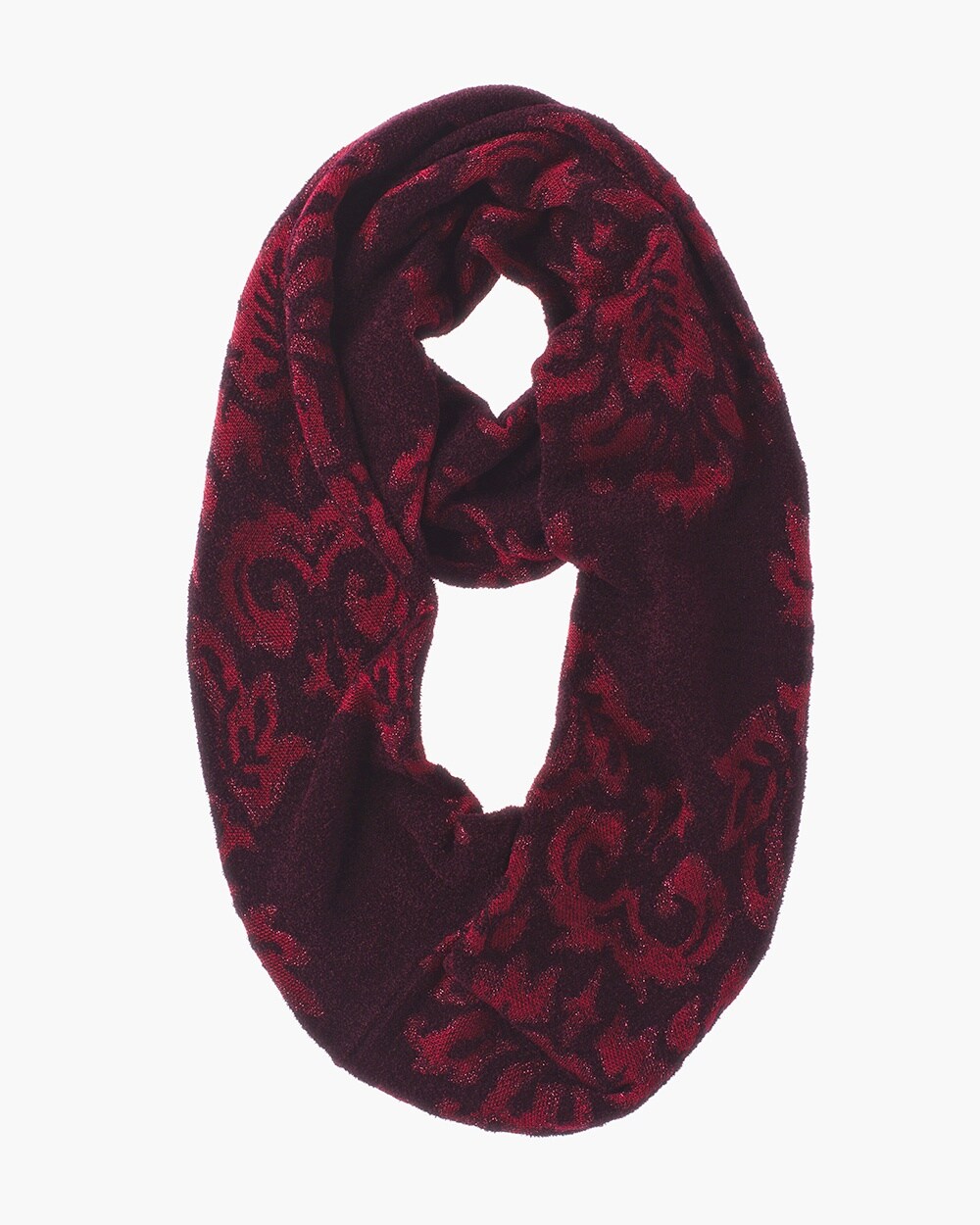 Chenille Bi-Color Floral Infinity Scarf