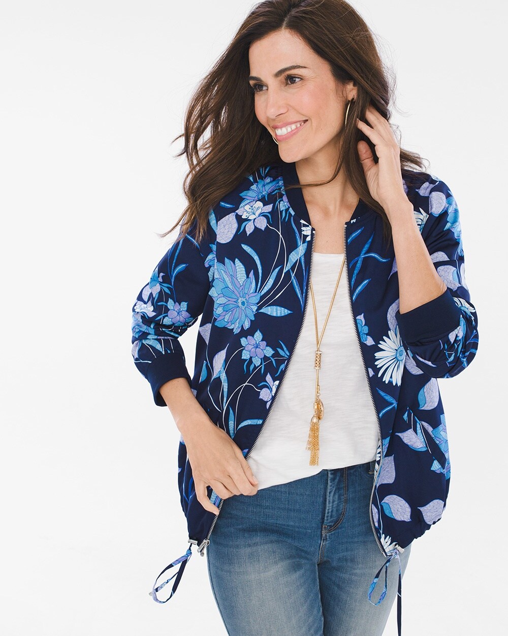 Floral Bomber Jacket - Chico's