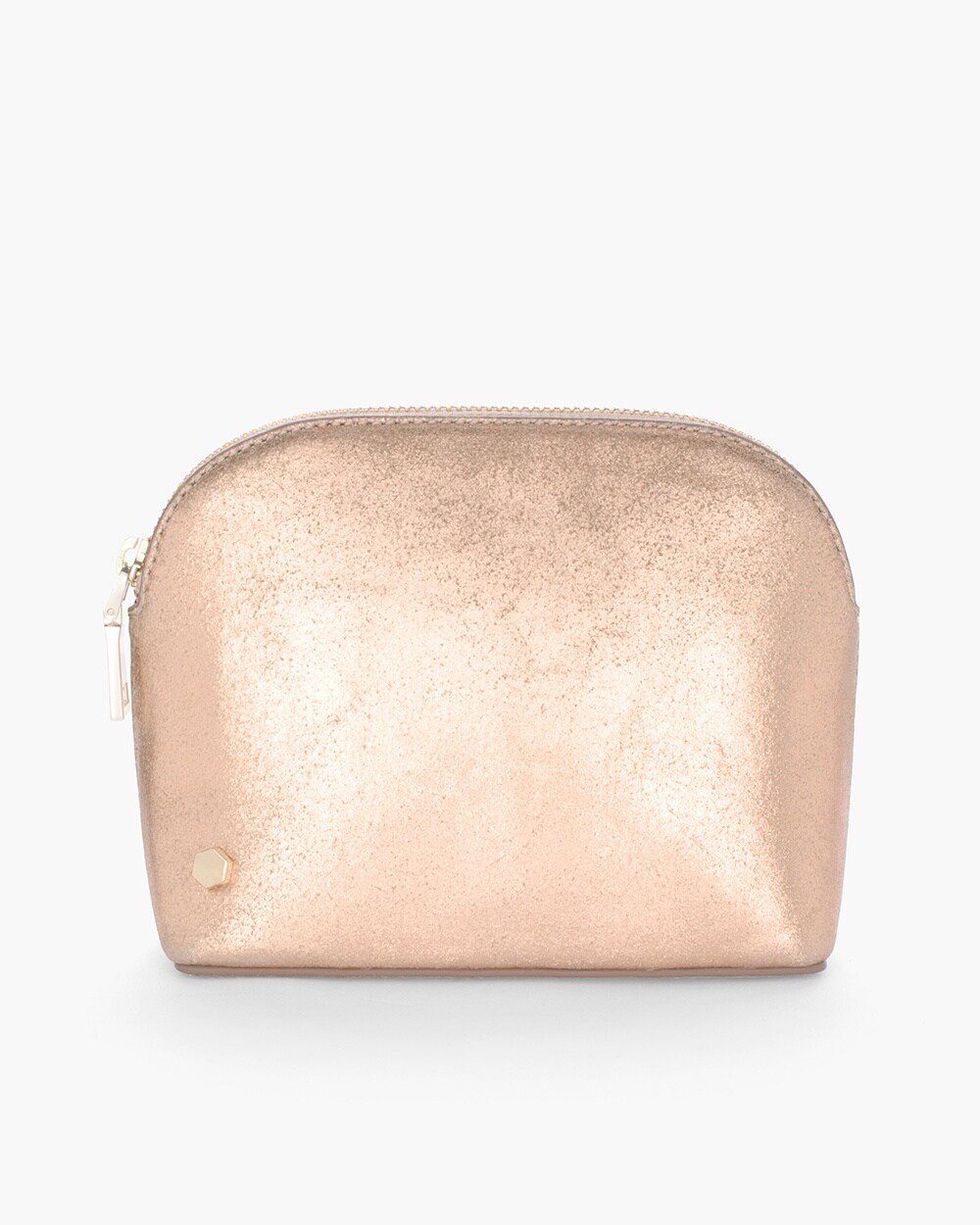 Rose Gold Structured Shine Pouch