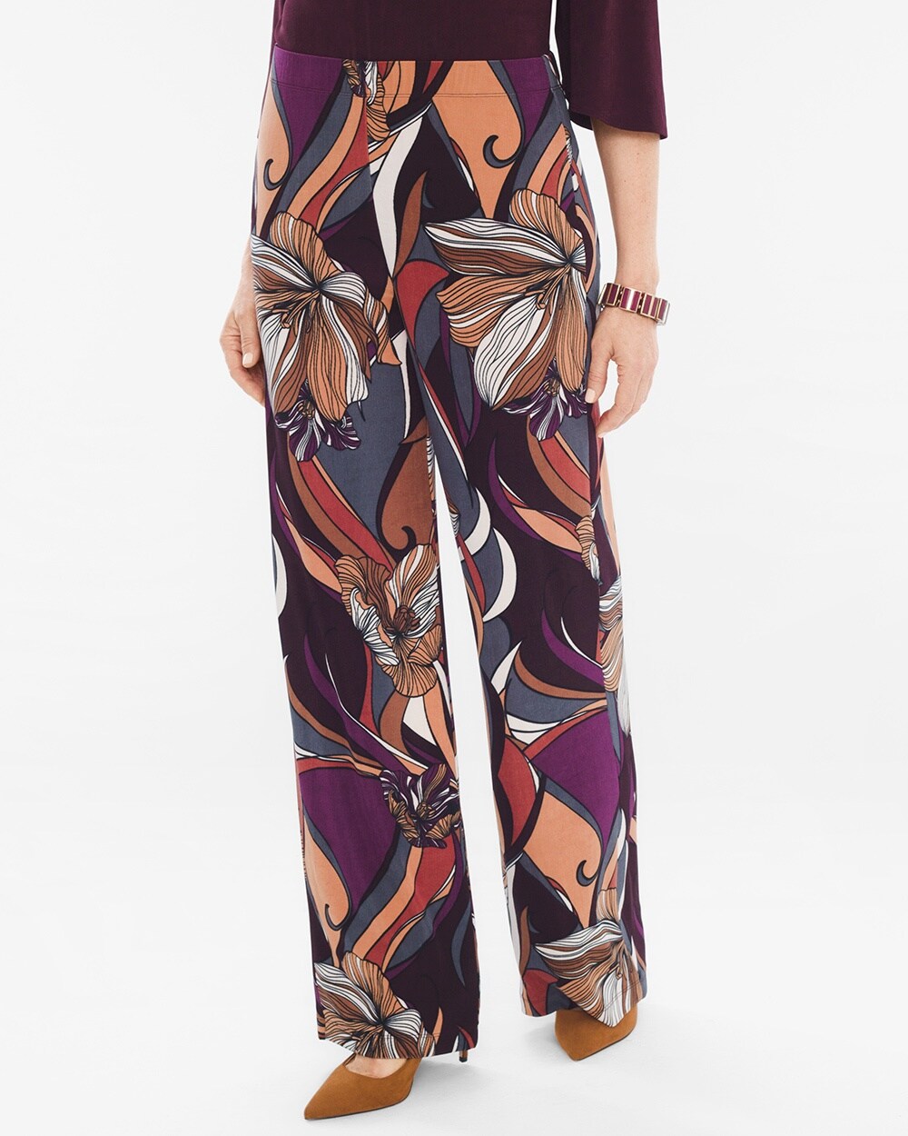 Travelers Classic Baroque Floral Palazzo Pants